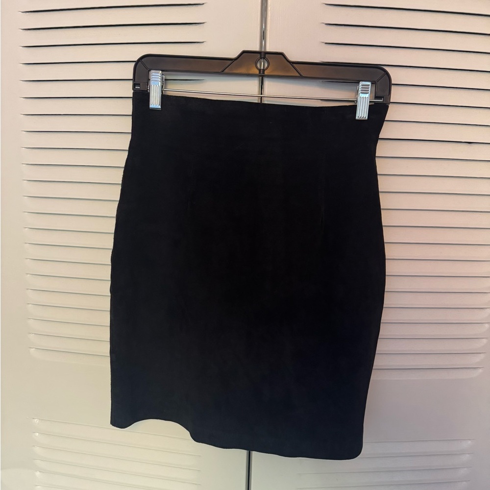 Vivienne Tam Black Suede Mini Skirt